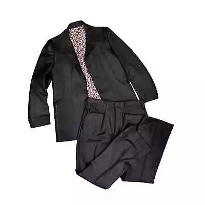 VTG Mens 1970s Leisure Suit Black Wet Look Mens 40 32/30 Pants  • $175