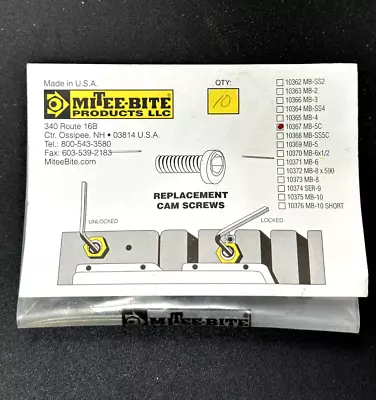 MITEE BITE 10367 CAM SCREW 5/16-18 PACK OF 10 New • $28