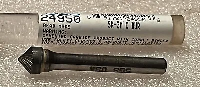 Sk3m 45° 3/8  Diameter 1/4  Shank Single End Carbide Burr Rotary File New Usa • $9.45