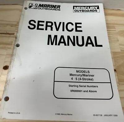 Mercury Mariner 4 - 5 Hp 4-Stroke Outboard Motor Service Manual • $9.99