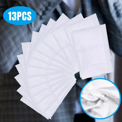 13 Pcs White Cotton Men Handkerchiefs Hanky Pocket Square Hankie Lot Set Vintage • $6.99