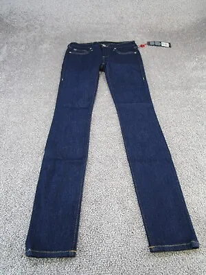 True Religion Jeans Womens 24 Casey Low Rise Super Skinny Dark Wash Denim NEW • $47.99