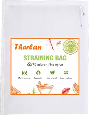 Therpin 75 Micron Nylon Straining Bag Fine Mesh Food Strainer Filter Bags For Nu • £9.58