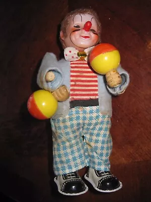 Vintage Antique Japan Wind-Up Tin Toy Circus Clown Walker Doll Noisemaker • $9.99