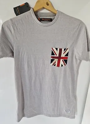 Mens Ben Sherman Authentic Mod Fit Tee Union Jack Pocket T-Shirt Top Grey Small  • £5