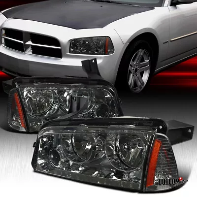 Fit 2006-2010 Dodge Charger Smoke Headlights Corner Signal Lamps Assembly 06-10 • $95.99