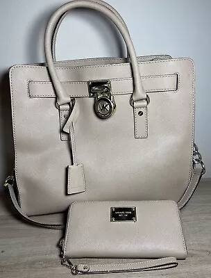 Michael Kors Hamilton Medium Tote Biege With Wallet With Chain/leather Strap • $80