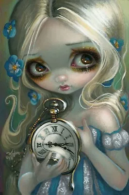 $22.66 • Buy ART PRINT Keeping Up By Jasmine Becket Griffith Alice In Wonderland Dali Clock