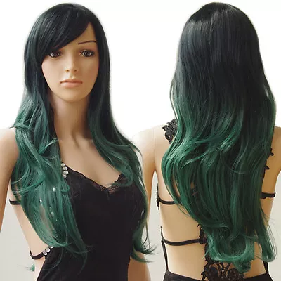 Thick Ombre Hair Wig Long Straight Wavy Curly Full Wig Women Synthetic Cosplay & • $23.06