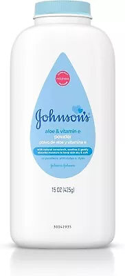 Johnson's Baby Powder Naturally Derived With Aloe & Vitamin E 15 Oz • $7.27