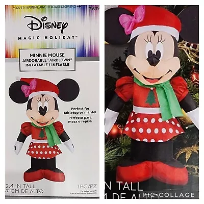 Disney Magic Holiday Minnie Mouse Airdorable Table Airblown Inflatable 22.4 In • $13