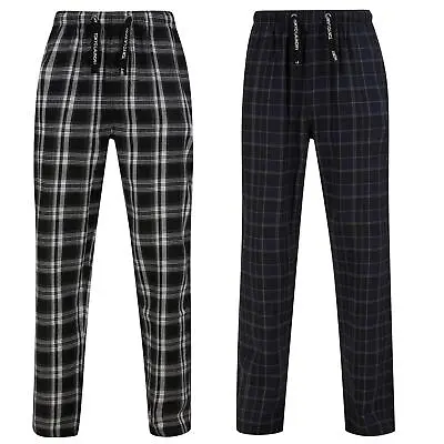 Mens Lounge Trousers Pyjama Bottoms Checked Elastic Waist 100% Cotton • £16.99