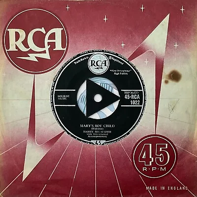 £2 • Buy HARRY BELAFONTE ‘Mary’s Boy Child/Eden Was Just Like This’ RCA Tri Centre 45