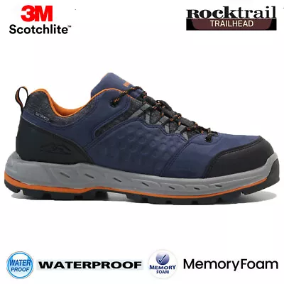 Mens Waterproof Walking Hiking Boots Memory Foam Running Ankle Trainers Shoes • £13.95