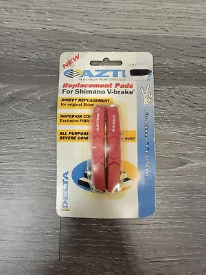 Aztec Delta Shimano Linear Pull V-Brake Bike Brake Pads Red Severe Condition • $9