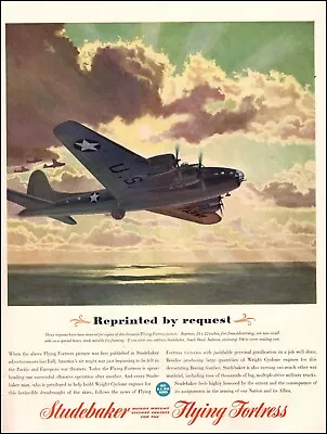 1944 WW2 Ad For Studebaker Weight Cyclone Engines For B-17 Fortresses 113023 • $8.76