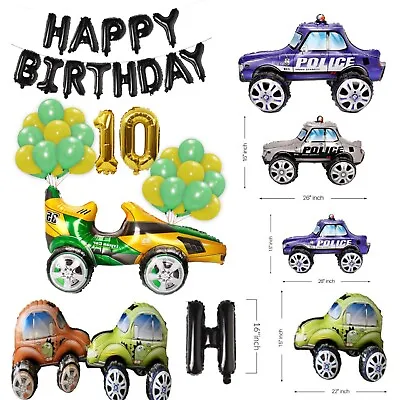 4D Racing Car Foil Balloon Theme Birthday Toy Car Racing Boys Kids Party Decor  • £4.99