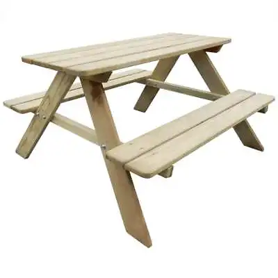 Kid's Picnic Table 89x89.6x50.8cm Pinewood Outdoor Garden Bench Seat VidaXL • £37.99