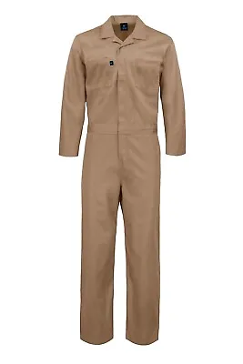 Men's Coverall Long Sleeve Mechanic Jumpsuit Workwear Overalls Elastic Waist • $36.95