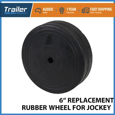 6  Jockey Wheel Spare Rubber Wheel SOLID Trailer Boat Jockey Wheel Replacement • $27.50