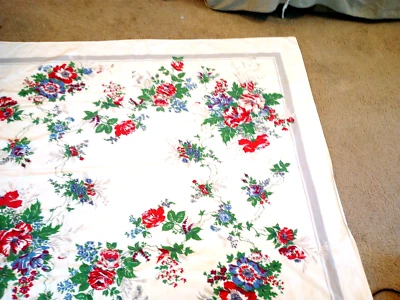 $19.95 • Buy Wilendur Vintage Tablecloth Magnolias Poppies Wild Flowers MCM Clusters