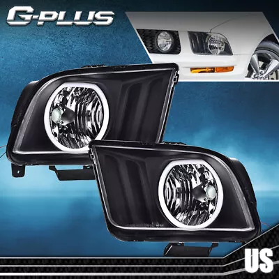 Clear/Black LED DRL Halo Headlights Assembly Fit For 2005-2009 Ford Mustang  • $74.88