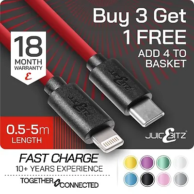 USB C Fast Charging Lead Type-C Charger Cable For IPhone 14 13 12 11 SE X 8 IPad • £8.39