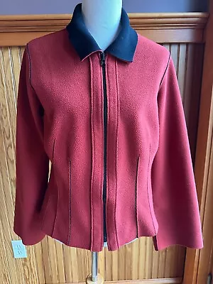 MARALYCE FERREE Maine Made Reversible Red/black Fleece Jacket M • $9.79