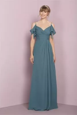 Kelsey Rose 18603 Green Long Sleeveless Wedding Evening Maxi Dress UK 10 38 • £89.99