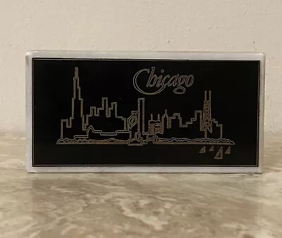 Chicago Skyline White MARBLE Block Paperweight Chicago Vintage • $7.99