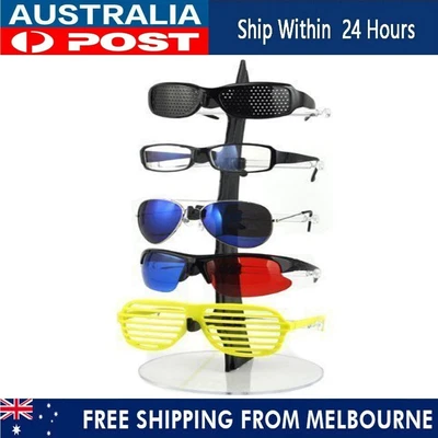$18.99 • Buy Sunglasses Stand Holder 5 Pair Eye Glasses Shelf Display Rack Show Plastic Case