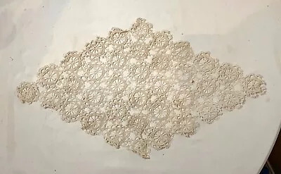 High Qaulity Antique Victorian Handmade Brussels Irish? Ornate Flounce Lace Art= • $98.99