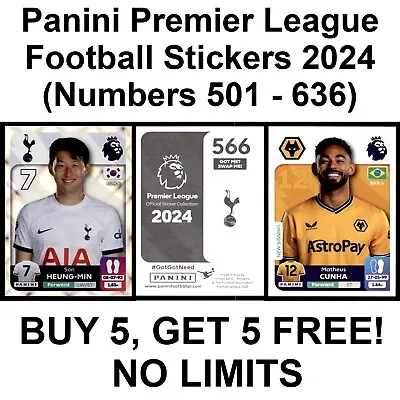 Panini Football English Premier League 2024 Stickers (Numbers 501 To 636) • £1