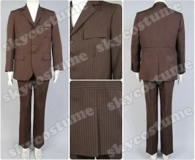 £59.99 • Buy Who Is Doctor Dr Brown Pinstripe Suit Blazer+Pants Costume Cosplay Set