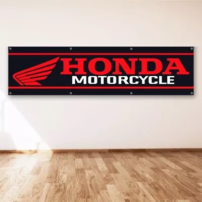 Honda Motorcycle 2x8 Ft Black Banner HRC Car Racing Show Wall Sign Flag • $15.85