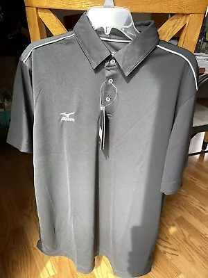 MIZUNO Comp Polo Black XL 2015 NEW IN BAG With Tags - Golf Volleyball Baseball • $15