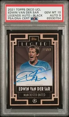 Edwin Van Der Sar 2021 Topps Deco UCL Legands Auto  /49 PSA 10 • $150