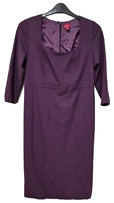 MagiSculpt Bodycon Tummy Control Panel Tube Stretch Dress Size 12 14 Purple Plum • £10
