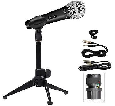 Rockville RMC-XLR Metal DJ Handheld Wired Microphone+Mic Stand W (2) Cables • $34.95