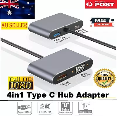 New 4in-1 Type C Hub USB 3.0 Charging Port USB-C To 4K -compatible VGA Adapter • $36.99