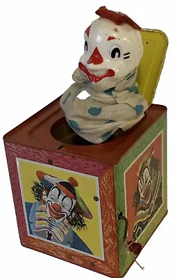 Vintage 1950s Mattel Metal Clown Wind Up Jack In The Box Toy READ • $29.99