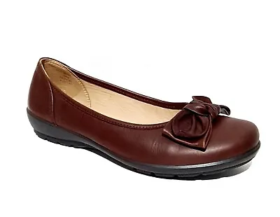 £28.99 • Buy Hotter Jewel Brown Leather Shoes UK 4 STD Comfort Concept Ballerina Pumps Flats