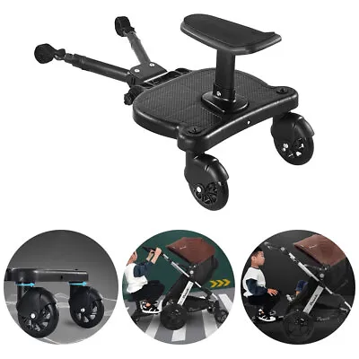 Universal Kids Buggy Stroller Seat Step Board Stand Wheeled Pushchair Connector • £33.47