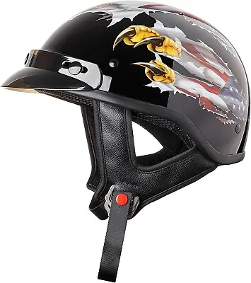 Cartman Cruiser Motorcycle Half Face Helmet Patriotic DOT Approved 808-2 XL • $24.95