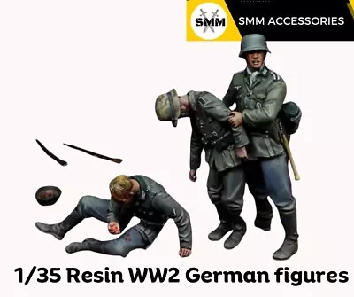 1/35 Scale WW2 Injured German Infantry Set Of Three Figures #W • £11.78