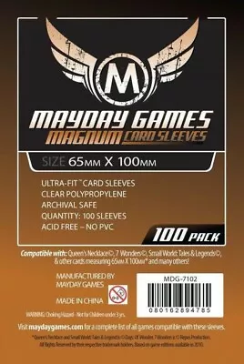 MDG7102 Mayday Games Magnum Copper Sleeves 65mm X 100mm (7 Wonders) • £8.67