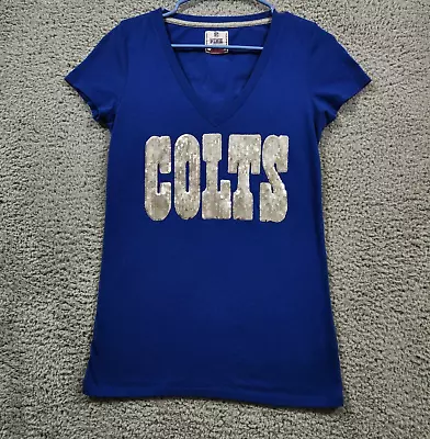 VICTORIAS SECRET PINK Loves Sundays Tshirt Womens Medium NFL Indianapolis Colts • $11.59
