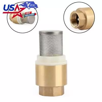 3/4  NPT Inline Check Foot Valve Brass Spring Loaded With Filter 200 PSI • $15.69