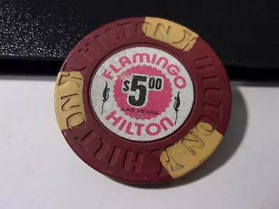 FLAMINGO HOTEL CASINO $5 Hotel Casino Gaming Poker Chip - Las Vegas NV • $5