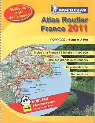 ATLAS ROUTIER FRANCE 2011 (A4-SPIRALE) JAUNE Michelin • £3.49